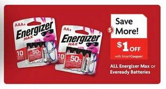 Family Dollar All energizer max or eveready batteries offer