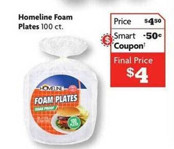 Family Dollar Homeline foam plates offer