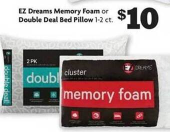 Family Dollar Ez dreams memory foam or double deal bed pillow offer