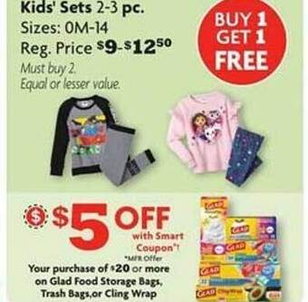 Family Dollar Glad food storage bags, trash bags, or cling wrap offer