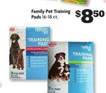 Family Dollar Family pet training pads offer