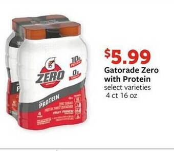 Fareway Gatorade zero with protein offer
