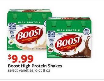 Fareway Boost high protein shakes offer