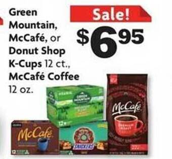 Family Dollar Green mountain, mccafé, or donut shop k-cups, mccafé coffee offer