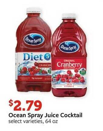 Fareway Ocean spray juice cocktail offer