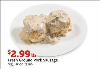 Fareway Fresh ground pork sausage offer