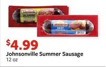 Fareway Johnsonville summer sausage offer