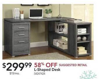 Nebraska Furniture Mart L-shaped desk offer