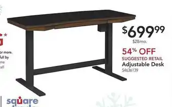 Square adjustable desk