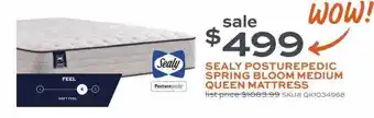 Slumberland Furniture Sealy posturepedic spring bloom medium queen mattress offer