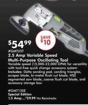 Valu Home Centers Genesis 2.5 amp variable speed multi-purpose oscillating tool offer