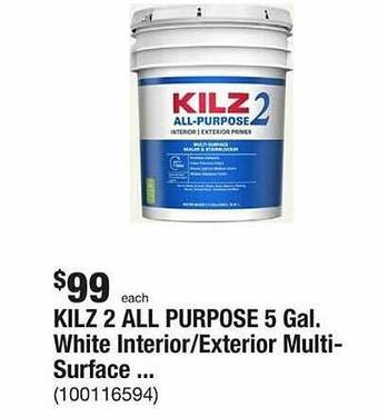The Home Depot Kilz 2 all purpose 5 gal. white interior exterior multi-surface ... offer