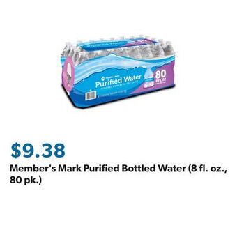 Sam's Club Member's mark purified bottled water (8 fl. oz., 80 pk.) offer