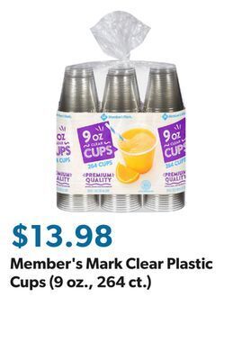 Sam's Club Member's mark clear plastic cups (9 oz., 264 ct.) offer