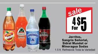 Rancho Markets Jarritos sangria señorial, sidral mundet or mineragua sodas offer