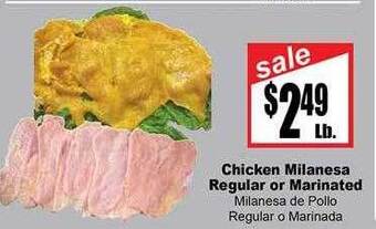 Rancho Markets Chicken milanesa regular or marinated offer
