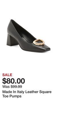 TJ Maxx Made in italy leather square toe pumps offer