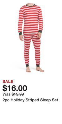 TJ Maxx 2pc holiday striped sleep set offer