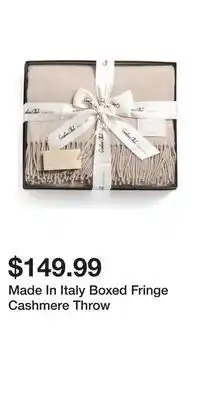 TJ Maxx Made in italy boxed fringe cashmere throw offer