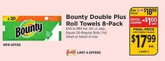 ShopRite Double plus roll towels 8-pack offer