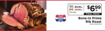 ShopRite Bone-in prime rib roast offer