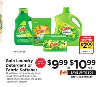 ShopRite Laundry detergent or fabric softener offer