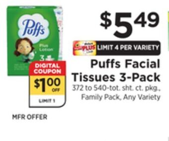 ShopRite Facial tissues 3-pack offer