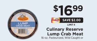 ShopRite Lump crab meat offer
