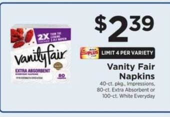 ShopRite Vanity fair napkins offer