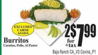 Baja Ranch Burritos offer