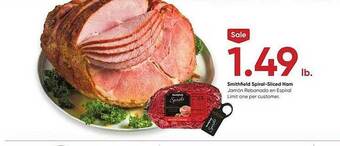 Stater Bros Smithfield spiral-sliced ham offer