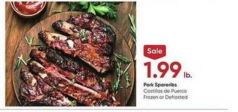 Stater Bros Pork spareribs offer