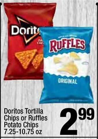 Super King Markets Doritos tortilla chips or ruffles potato chips offer
