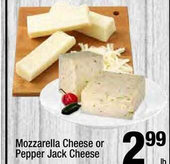 Super King Markets Mozzarella cheese or pepper jack cheese offer