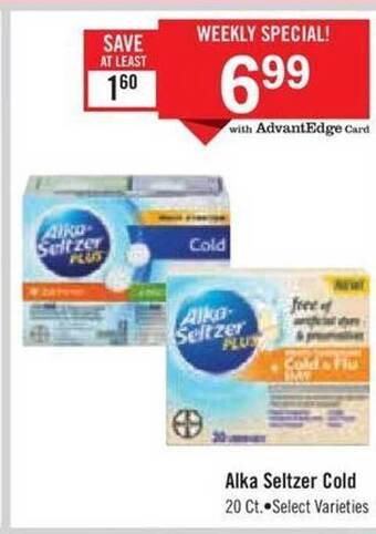 Price Chopper Alka seltzer cold offer