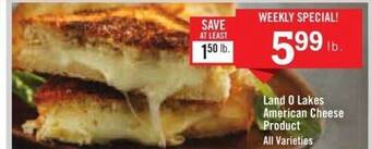 Price Chopper Land o lakes american cheese product offer