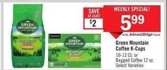 Price Chopper Green mountain coffee k-cups offer