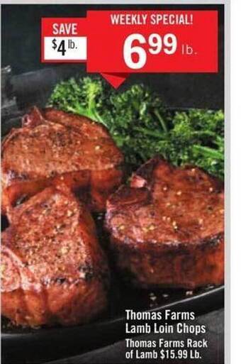 Price Chopper Thomas farms lamb loin chops offer