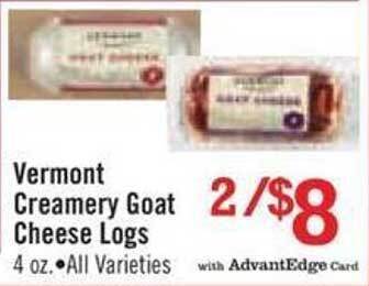 Price Chopper Vermont creamery goat cheese logs offer