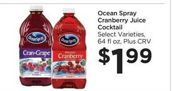 Food 4 Less Ocean spray cranberry juice cocktail offer