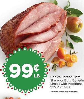 Food 4 Less Cook's portion ham offer