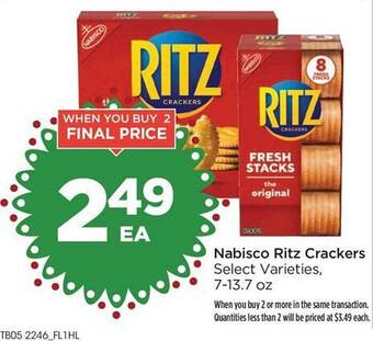 Food 4 Less Nabisco ritz crackers offer