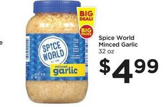 Food 4 Less Spice world minced garlic offer