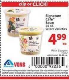 Vons Signature cafe soup offer