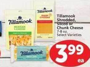 Vons Tillamook shredded, sliced or chunk cheese offer
