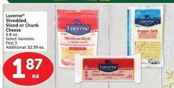 Vons Lucerne shredded, sliced or chunk cheese offer