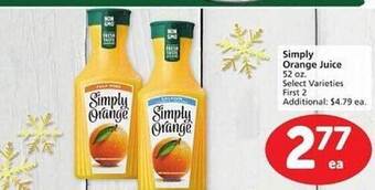 Vons Simply orange juice offer
