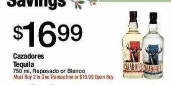 Jons International Cazadores tequila offer
