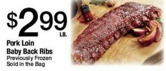 Jons International Pork loin baby back ribs offer