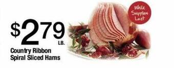 Jons International Country ribbon spiral sliced hams offer